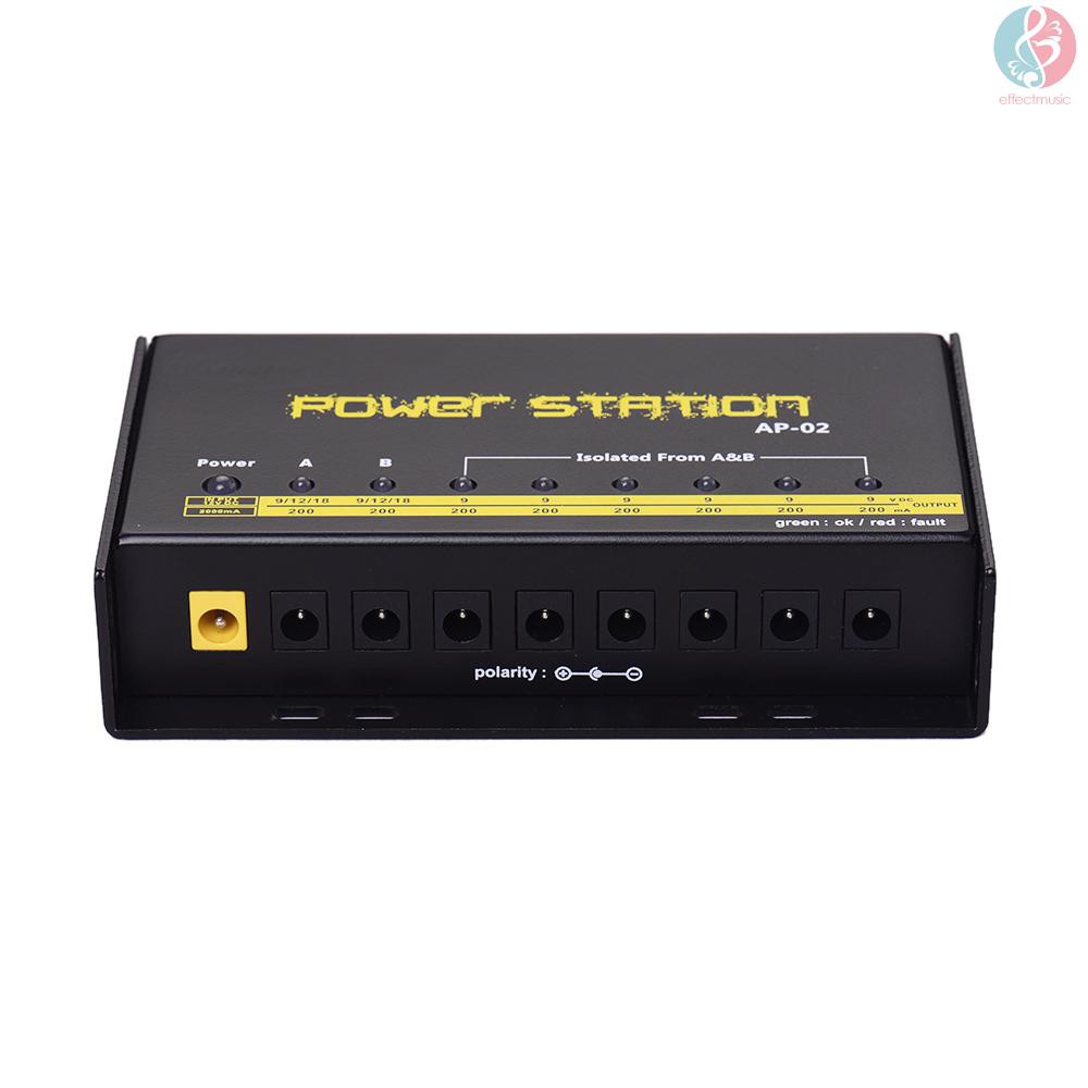 Hộp pedal tạo hiệu ứng âm thanh DC 8 cổng ra 9V/12V/18V Power Station cho đàn guitar