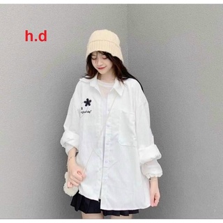 Áo sơ mi nữ hình cỏ ba lá siêu xinh phù hợp mọi vóc dáng