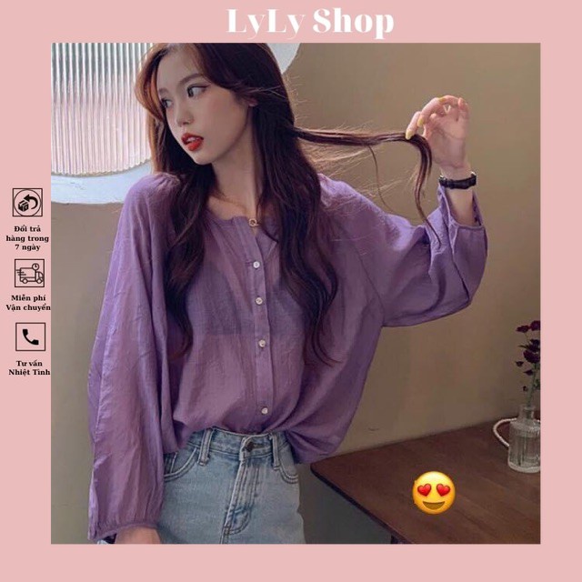 Áo Sơ Mi Nữ Von Tơ Tay Lỡ , Sơmi Voan Mỏng Nữ 2 Màu F014 Lyly Shop