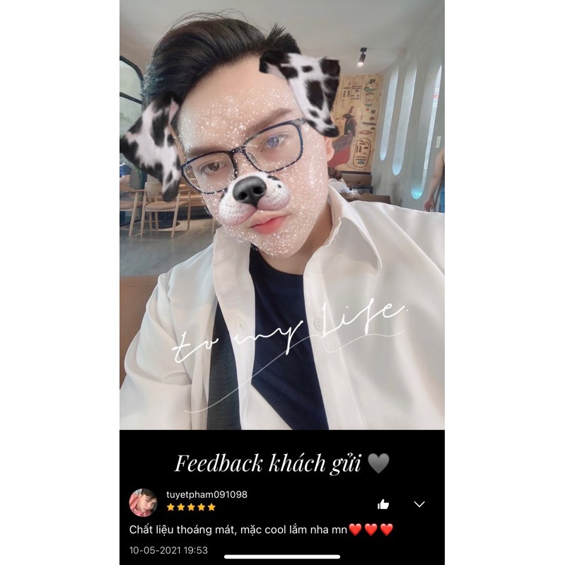 ÁO SƠ MI BASIC GIẤU NÚT TRẮNG ĐEN TAY DÀI NAM NỮ UNISEX HÀN QUỐC MR SMILE 99 SHOP