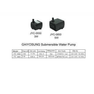 Máy bơm chìm mini 3W/5W cho bể cá , bể thủy sinh