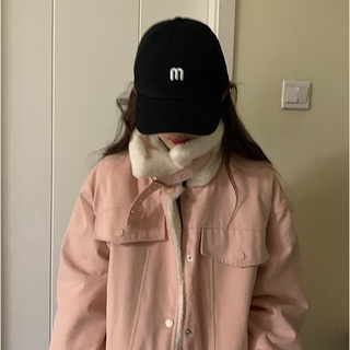Áo khoác denim lót lông màu pastel