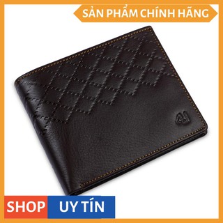 Ví nam da bò 4U cá tính F113 (đen - nâu)