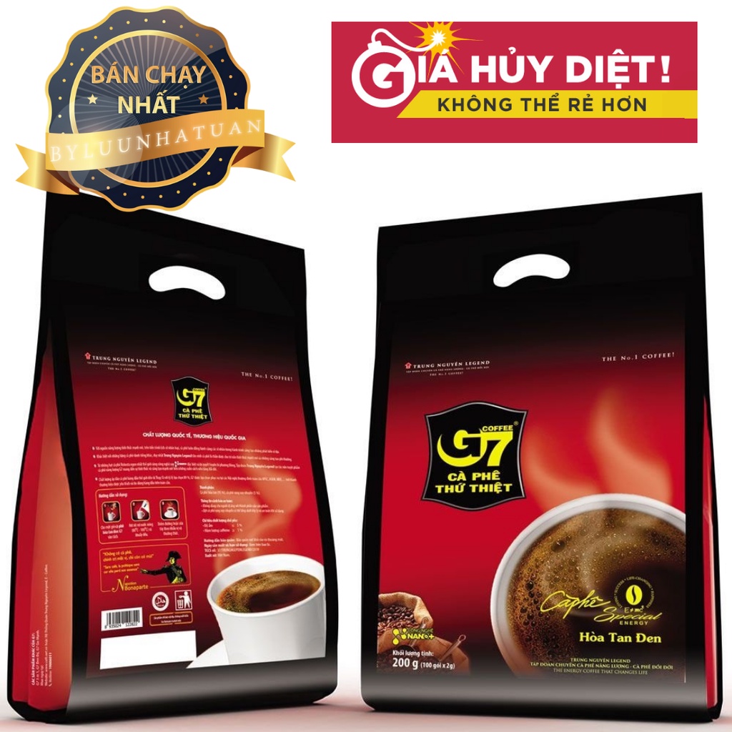 Cafe Sữa G7 bịch 50 gói, Cà phê Trung Nguyên G7 3in1 hoà tan pha sẵn gói vuông (1 gói 16gram). HEAVEN-STORE