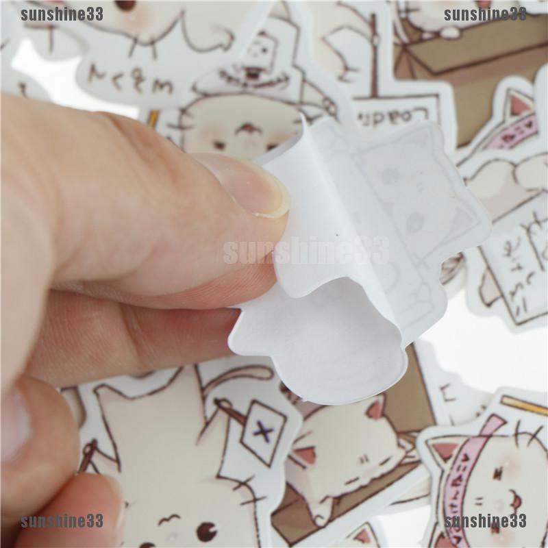 Set 45 miếng dán hình mèo trang trí xinh xắn dễ thương