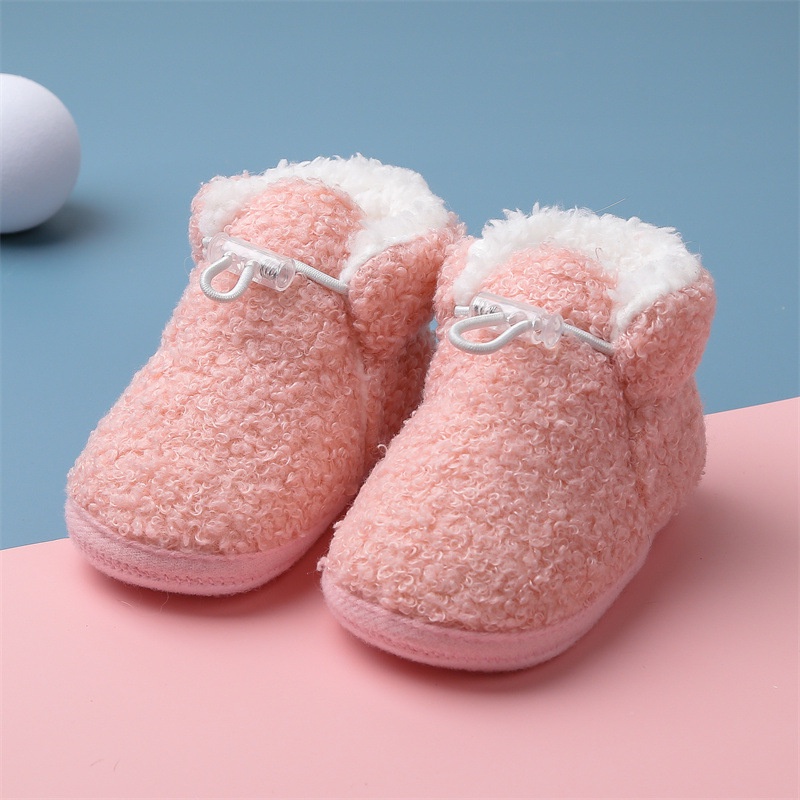 Giày tập đi lông cừu đế chống trượt mềm mại siêu ấm cho bé 0-1 tuổi