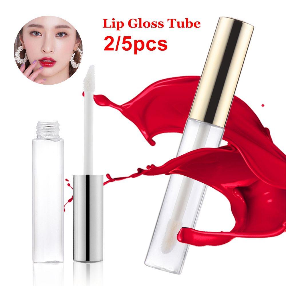 Set 2 / 5 Ống Đựng Son Bóng Mini Kèm Cọ Tiện Dụng DIY