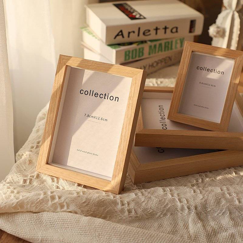  Solid Wood Texture Simple Specimen Small Photo Frame Decoration Plus Wash Photo Frame Picture Frame Printing Album Frame Photo Frame Pho Photo frame hanging on Wall Photo Frame cartoon creative photo frame European style family decoration in Taipei