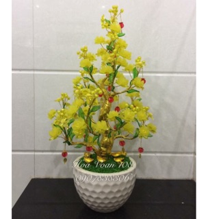 Hoa mai pha lê 4 mặt 55cm