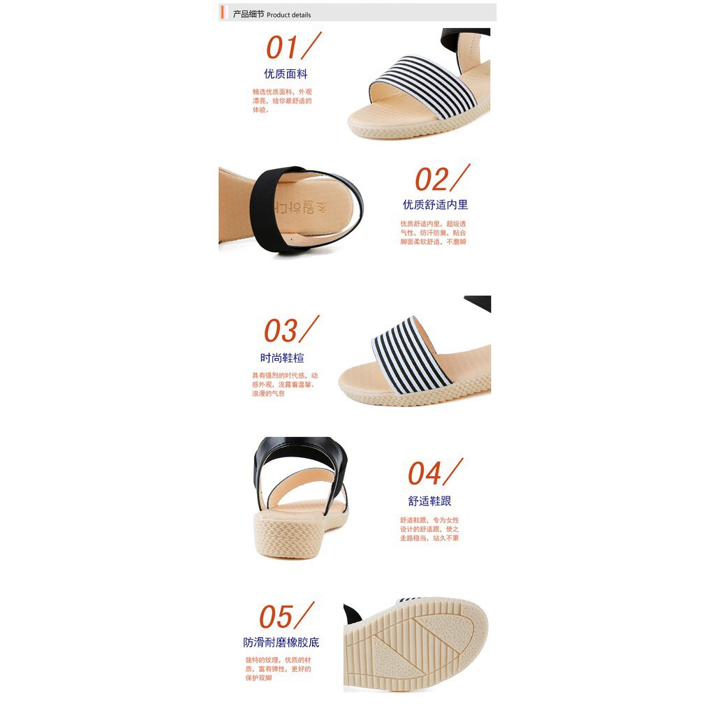 SANDAL KẺ SỌC ĐẾ 3CM ĐI SIÊU ÊM CHÂN