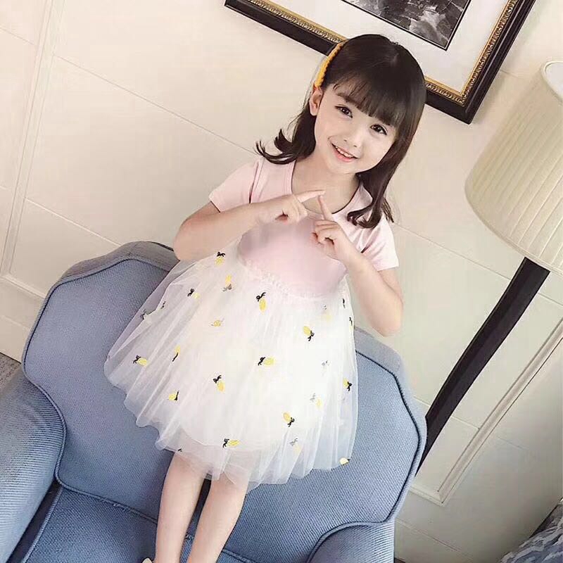 Đầm Xòe Tutu Hoạ Tiết Quả Dứa Đáng Yêu Cho Bé Gái 0-3 Tuổi