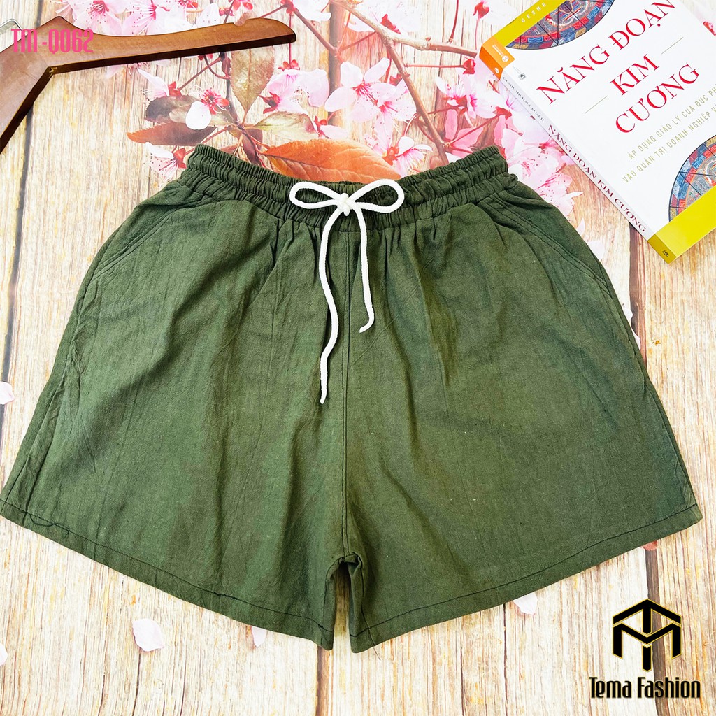 Quần đùi short nữ TEMA cao cấp - quần short nữ chất đũi mềm min mát mặc ở nhà cực thích | BigBuy360 - bigbuy360.vn