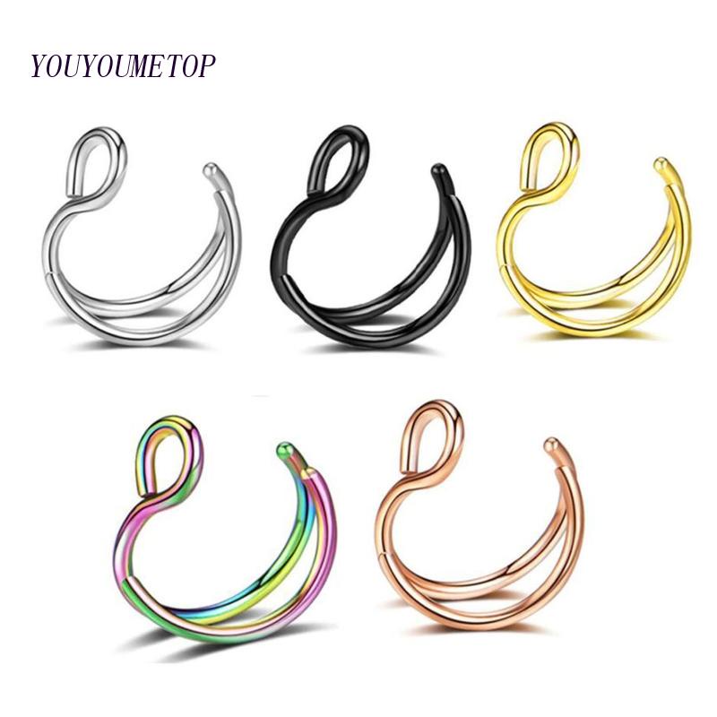 Set 2 Khuyên Mũi Dạng Xoắn Ốc Màu Bạc Dành Cho Nữ