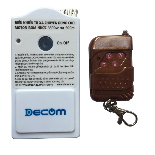 Ổ CẮM ĐIỀU KHIỂN TỪ XA 3500W MOTO MÁY BƠM NƯỚC 50 MÉT DC-3500S DECOM