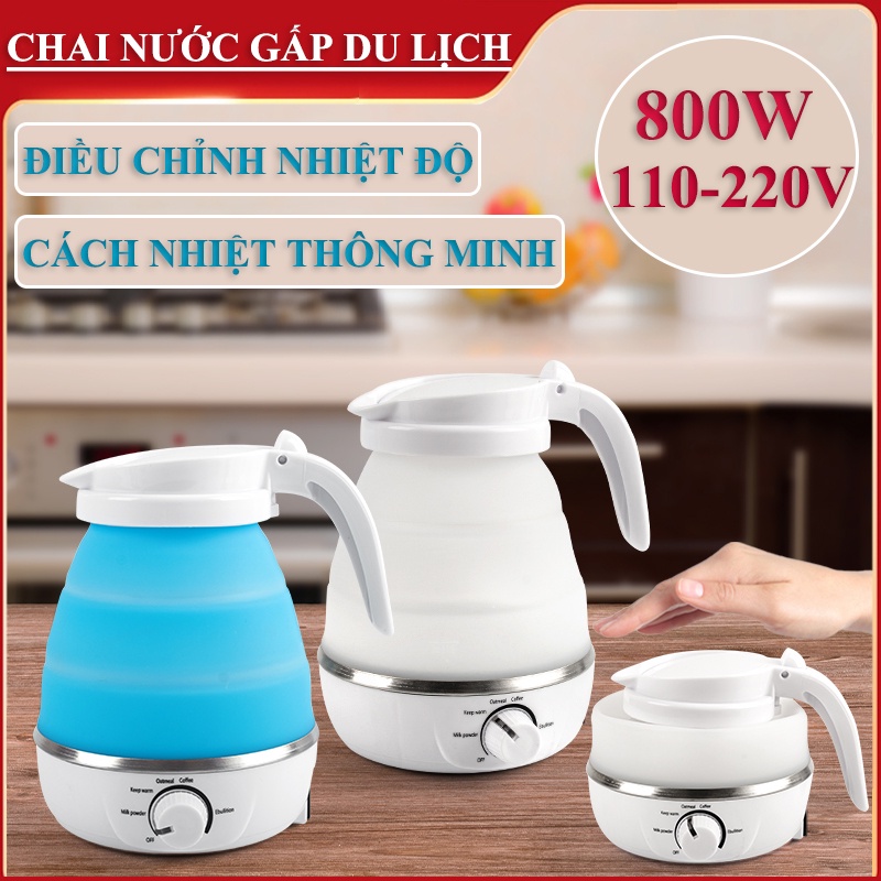Cách nhiệt thông minh Ấm đun nước gấp di động du lịch ấm đun nước điện Bình đun siêu tốc