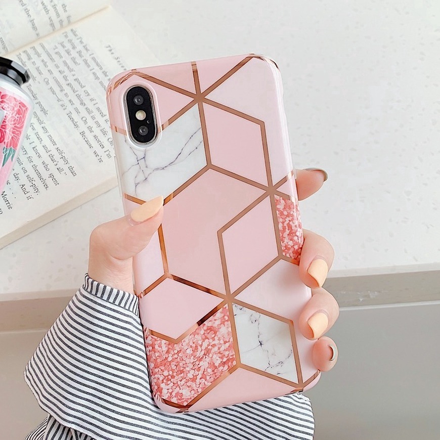 Ốp Lưng Samsung Galaxy A71 A51 A70 A50 A50s A30s A20s A20 A30 A750 J730 J7 J5 Pro J4Plus J6 2018 Phone Case 2020 Geometric Marble Cases Soft IMD Electroplated Back Phone Cover Coque