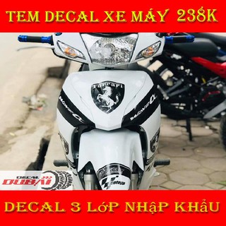 Tem Trùm Xe Wave Trắng Ngựa Thể Thao