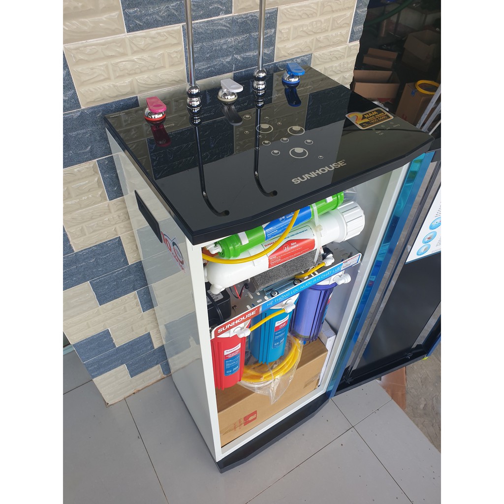 Máy lọc nước RO nóng lạnh 2 vòi SUNHOUSE SHR76210CK 10 cấp lọc