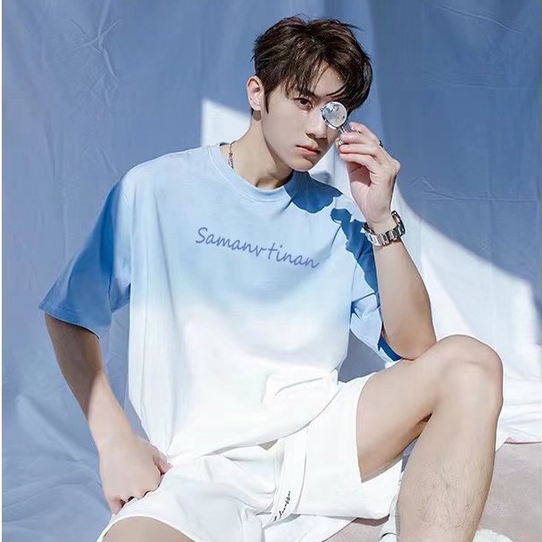 Áo Thun Nam Ngắn Tay Cổ Tròn Màu gradient Thời Trang Hàn Quốc Simple Fashion áo thun nam đẹp áo thun nam form rộng Colorful áo phông rộng áo kiểu Nam lụa bigsize