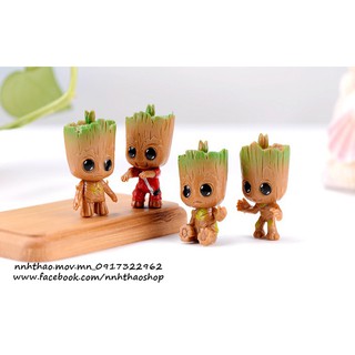 Tượng chibi GROOT trang trí mô hình, tiểu cảnh