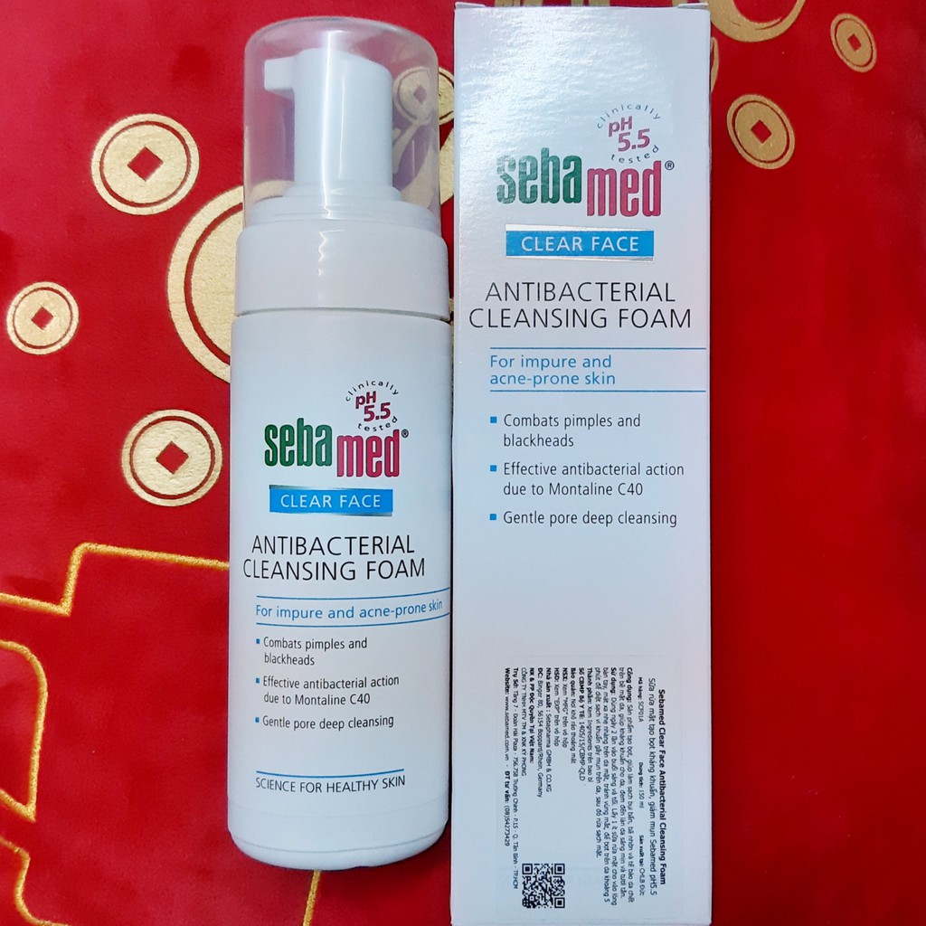 Sữa Rửa Mặt Tạo Bọt Sebamed Giảm Mụn pH 5.5 50ml