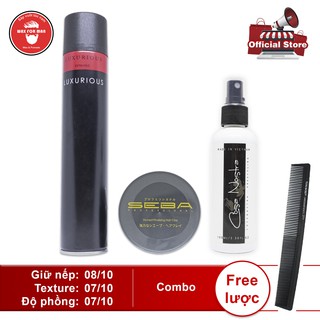 Sáp vuốt tóc Seba chính hãng loại I + pre-styling + gôm