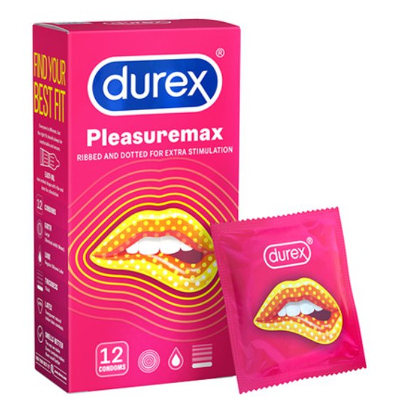 Bao Cao Su Durex Pleasuremax 👕 12 Bao + Tặng 3 Bao - Che Tên Sản Phẩm