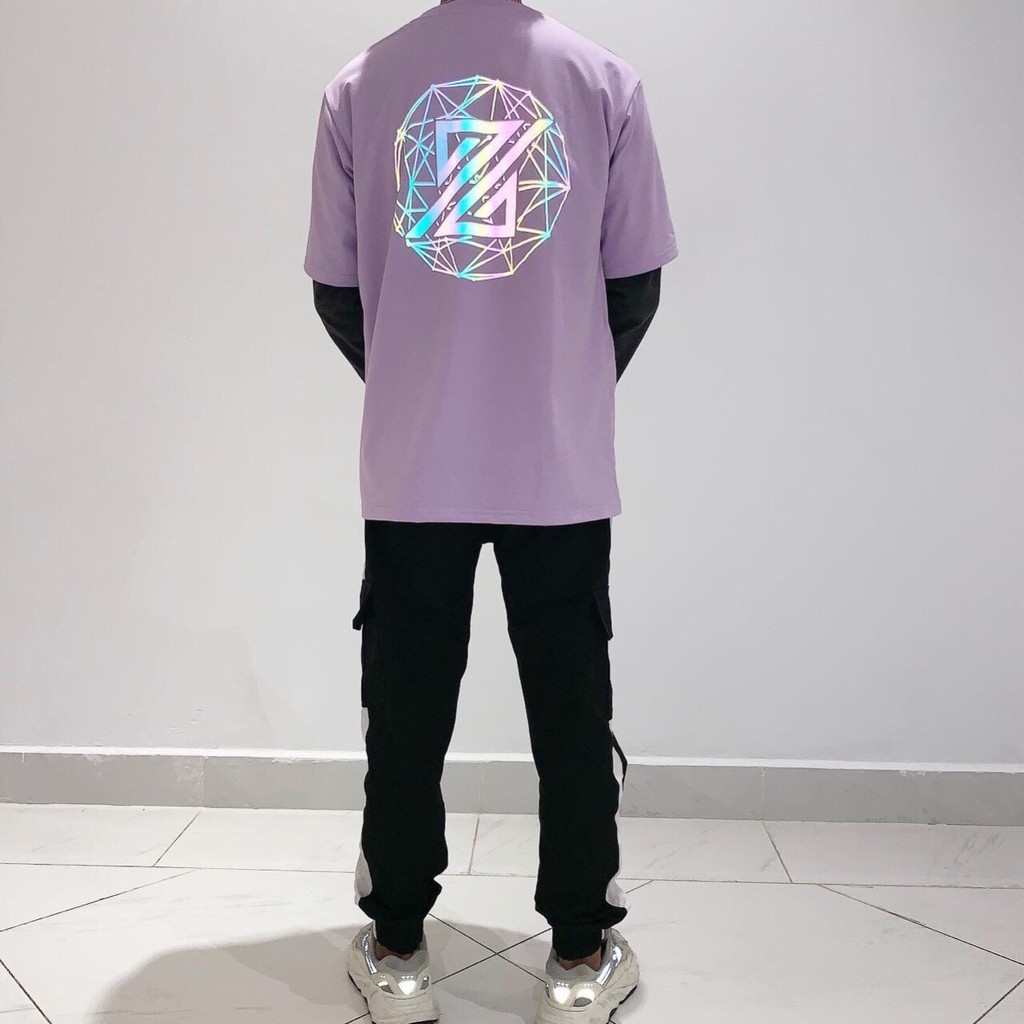 Áo Thun Phản Quang THE ZED Áo Thun Form Rộng Tay Lỡ ATPQ01 Nam Nữ Phản Quang Đa Sắc QSTORE