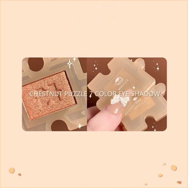 Phấn mắt hạt dẻ MAFFICK tông cam đào hồng đất xinh xắn Chestnut Jigsaw Eye Shadow Plate hot Tiktok MAFI35