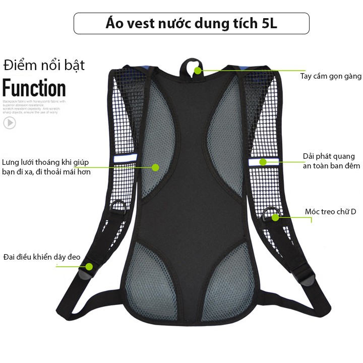 Áo vest nước chạy bộ HL5 dung tích 5L