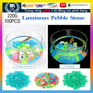 Bộ 100 viên đá sỏi trang trí bể cá vườn phát sáng