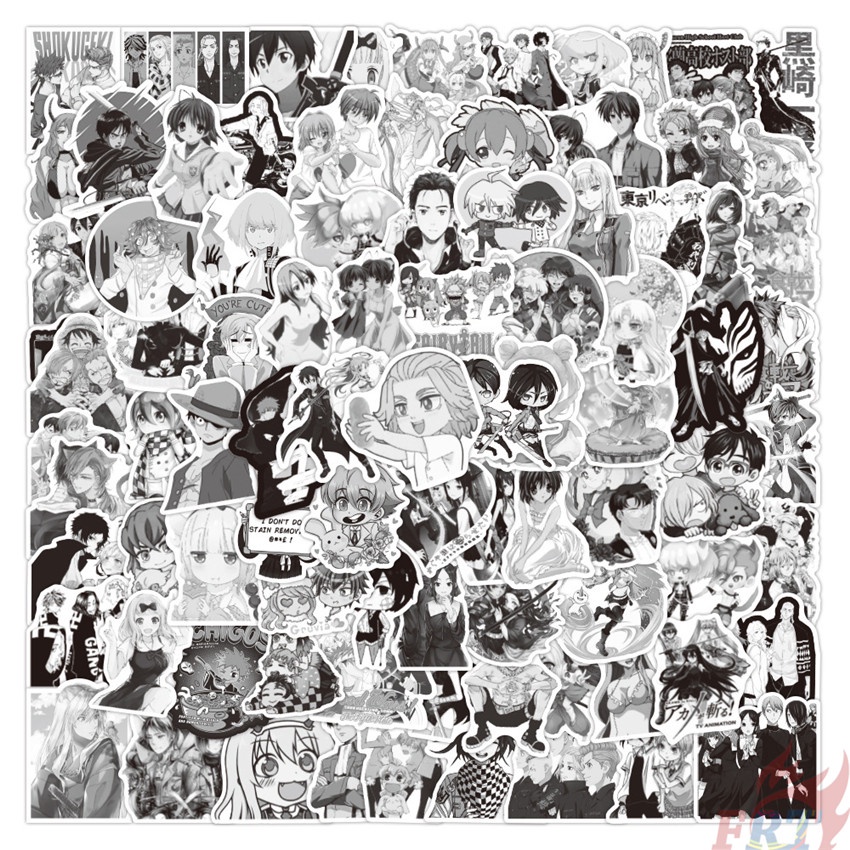 Set 100 miếng dán trang trí chống thấm nước họa tiết hoạt hình đáng yêu