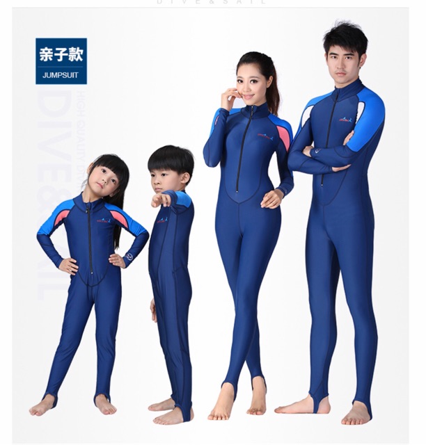 Đồ bơi liền thân dài tay cho nữ hàng hiệu Dive & Sail màu xanh, đồ bơi nữ chống nắng hiệu qu | BigBuy360 - bigbuy360.vn