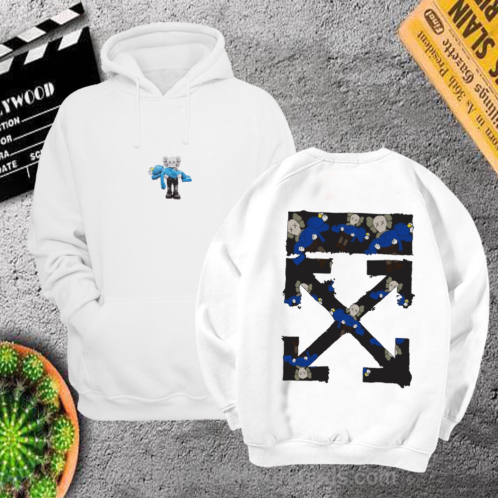 Áo hoodie Sweater nỉ off white kaws unisex form rộng freeship toàn quốc MS04 M61 | BigBuy360 - bigbuy360.vn