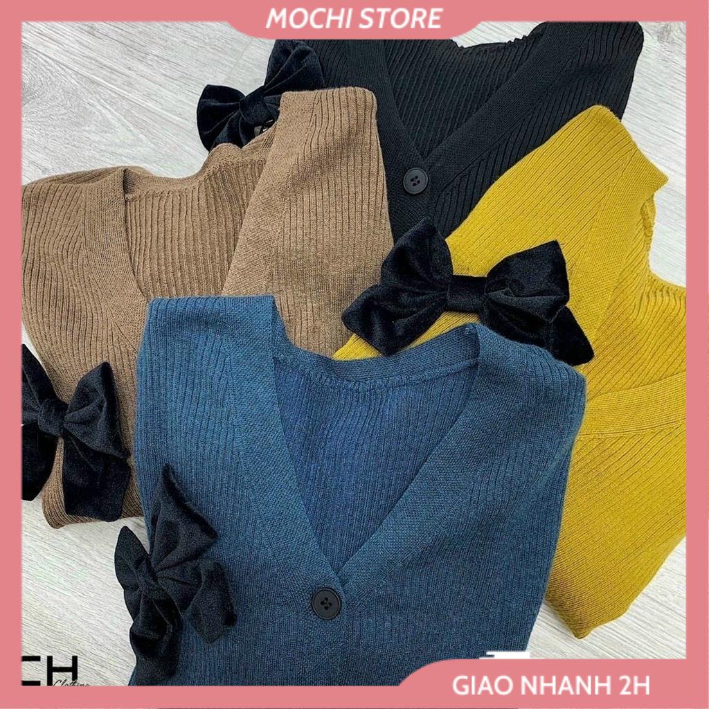 Áo Khoát Len Cardigan, Áo Len Nữ Tay Bồng Đính Nơ Ngực Chất Len Mềm Mịn Full Màu Hàng Quảng Châu Loại 1. | BigBuy360 - bigbuy360.vn