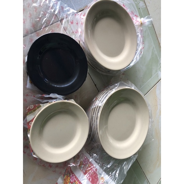 Combo 2 DĨA CƠM TRÒN CẠN đủ size màu nâu vs đen bóng hàng Việt Nam Fataco