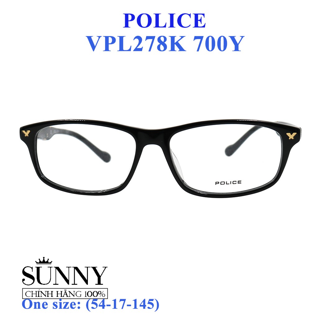 Gọng kính thời trang chính hãng nhiều màu Police VPL278K, thiết kế dễ đeo bảo vệ mắt