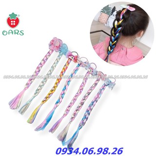 Tóc giả cho bé gái thắt bím công chúa - Phụ kiện dây cột tóc dễ thương làm quà sinh nhật cho bé gái