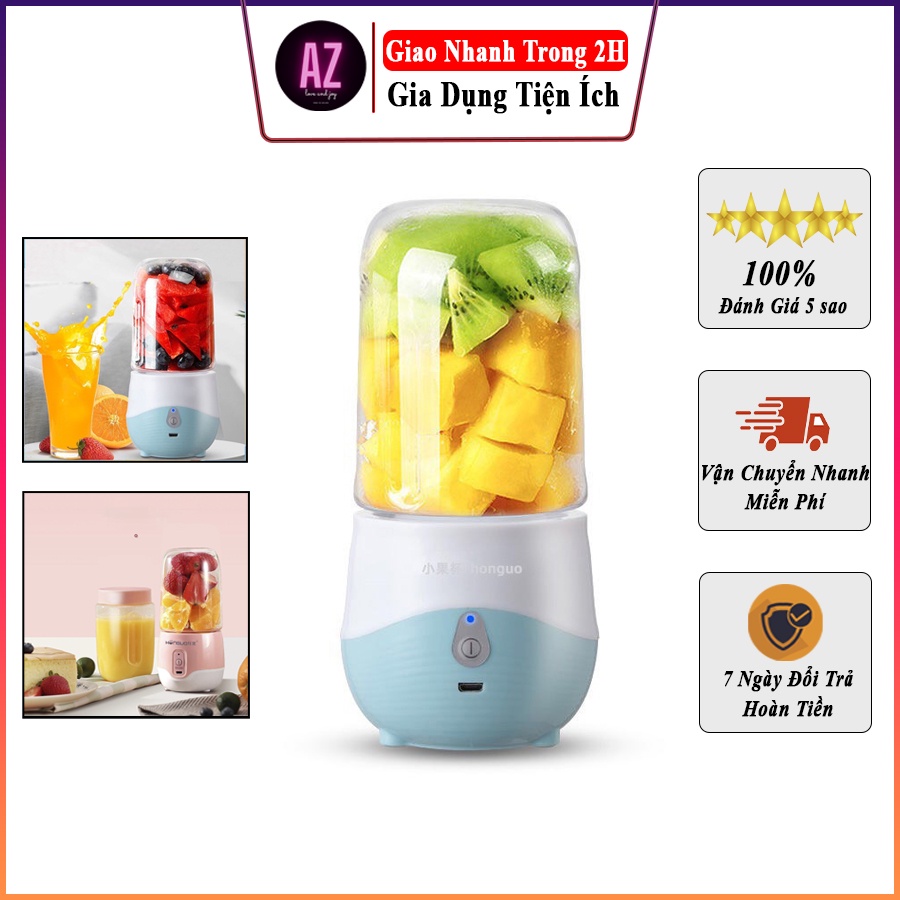 Máy Xay Sinh Tố Cầm Tay Đa Năng, Máy Xay Hoa Quả Mini Sạc Pin Tích Điện, Nhỏ Gọn Tiện Lợi - Miễn Phí Ship