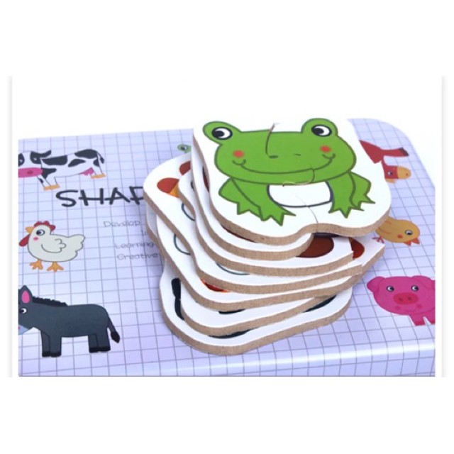 GHÉP HÌNH 2 MẢNH CÁC CHỦ ĐỀ HỘP SẮT CHO BÉ my First puzzle toy.garden