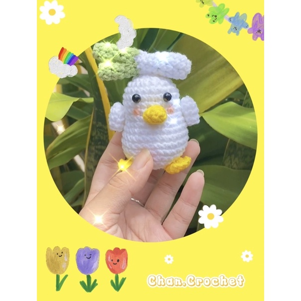 Móc khoá len handmade vịt con củ hành(kèm ảnh thật)