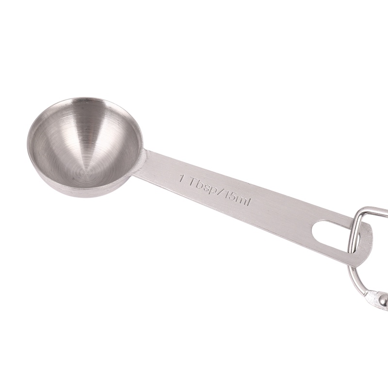 Thìa đo lường bằng thép không gỉ Bộ 7 thìa đo lường có thể xếp chồng lên nhau cho các thành phần khô và lỏng được khắc dấu Thìa nấu nướng với giá đỡ vòng có thể tháo rời
