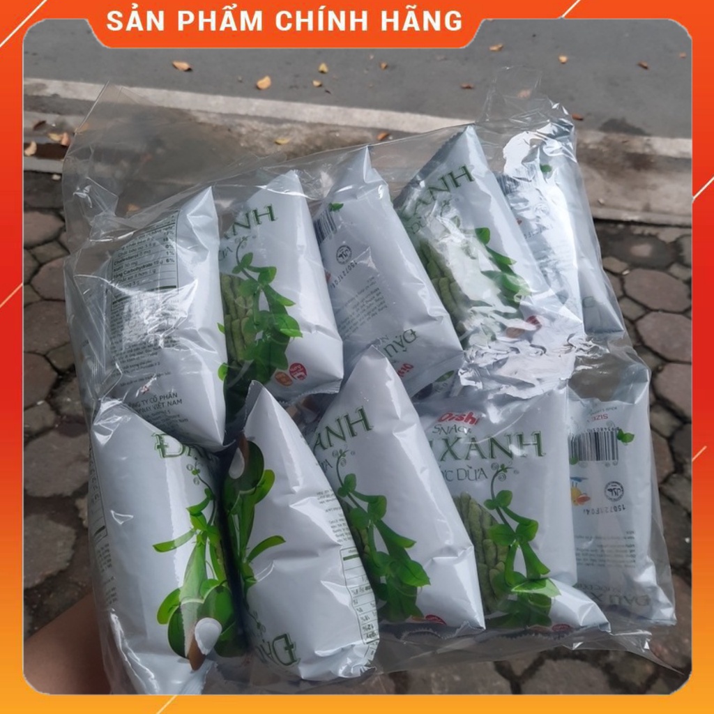 Bịch 10 Gói Bim Bim Oishi Đậu Xanh Nước Cốt Dừa 16g-Ăn Vặt Sumo Snack