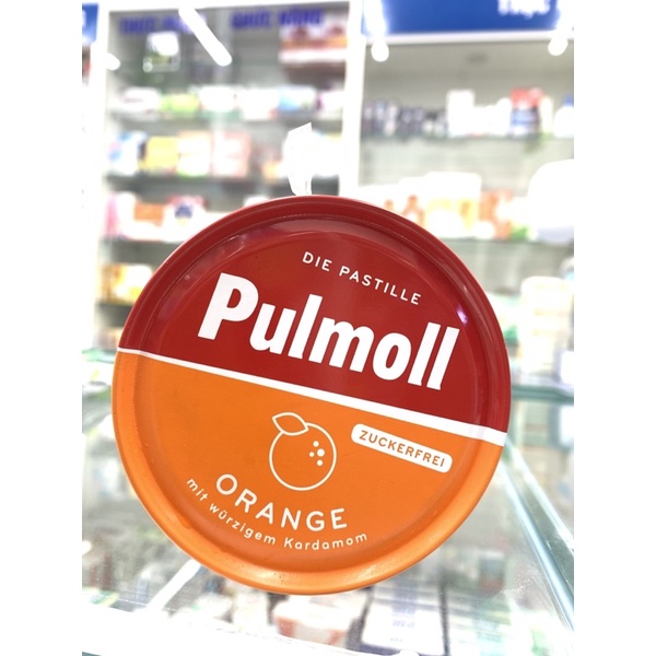 Kẹo ngậm ho không đường vị cam Zuckerfrei Pulmoll (50g/hộp)