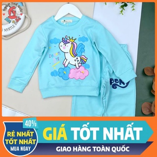 Bộ nỉ da cá bé gái hình Pony và Mickey cho bé gái từ 11 - 25kg