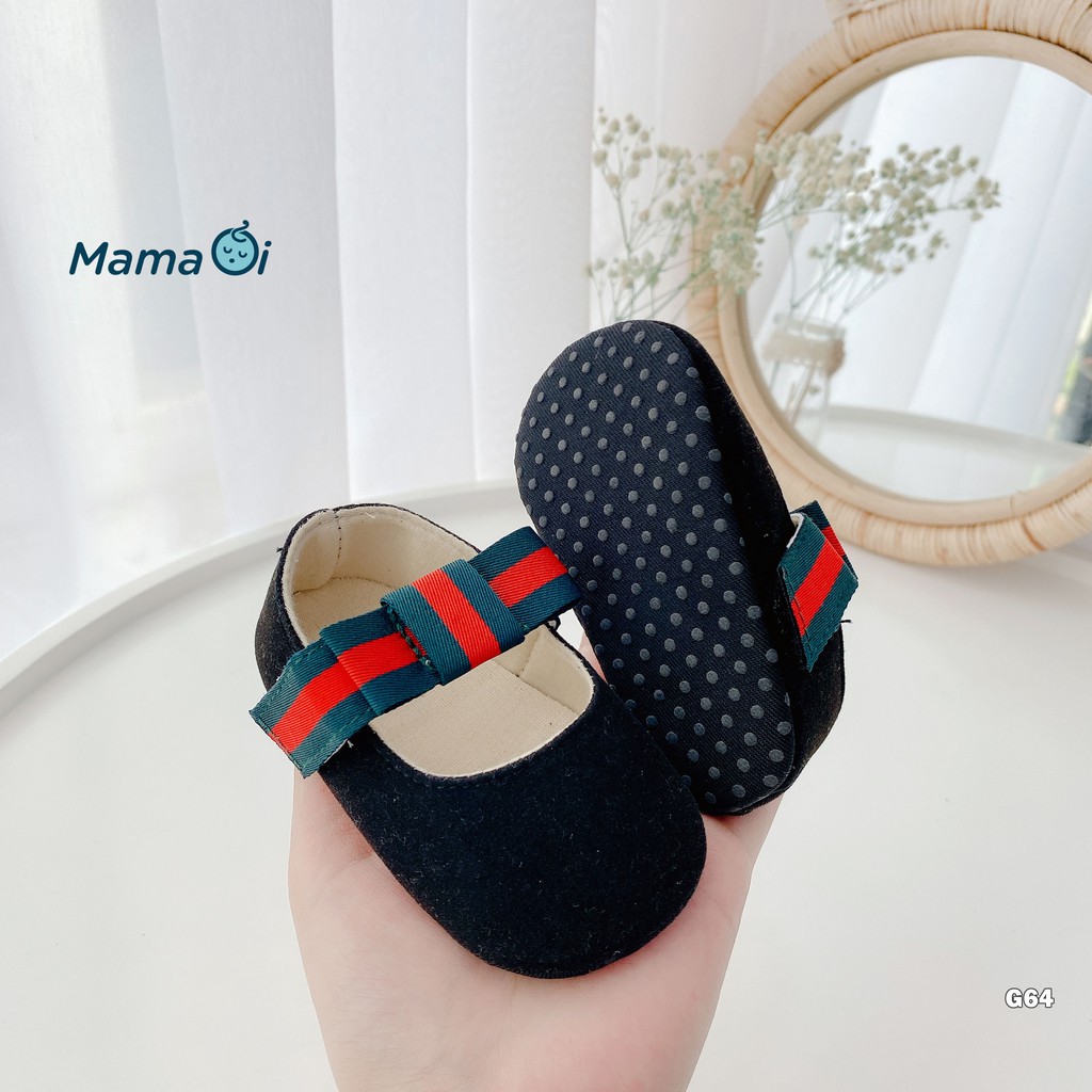 G64 Giày búp bê tập đi Guccci màu đen mềm mại nhẹ chân của Mama Ơi - Thời trang cho bé