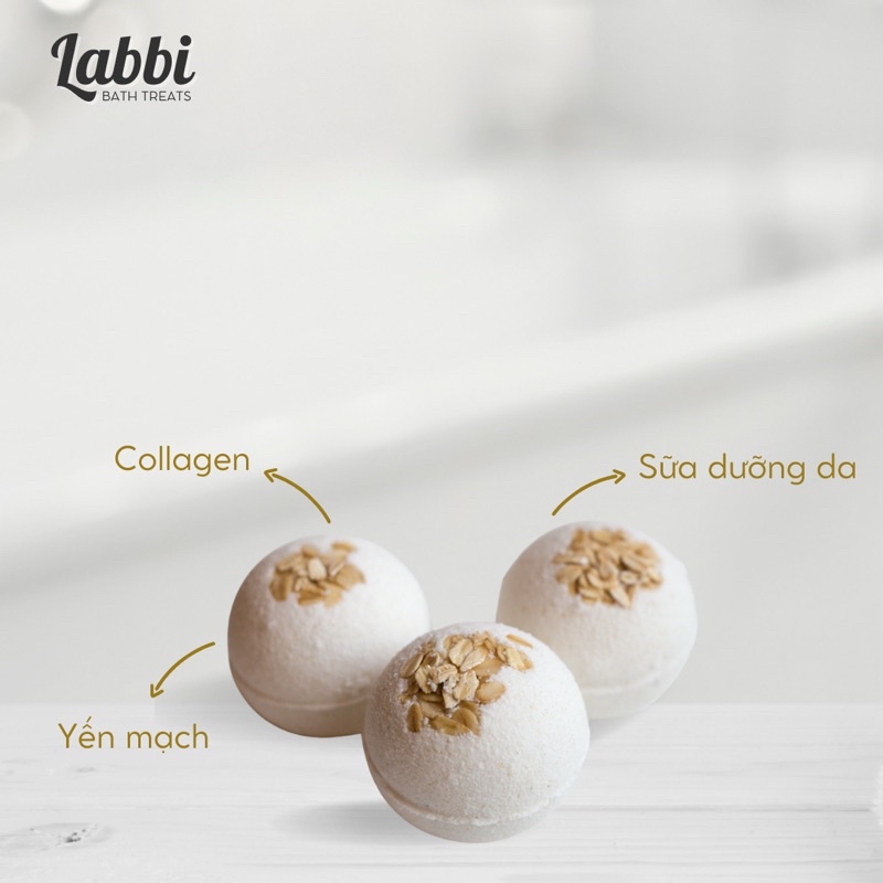 OATMEAL [Labbi] Bath bomb / Viên sủi bồn tắm / Bom tắm