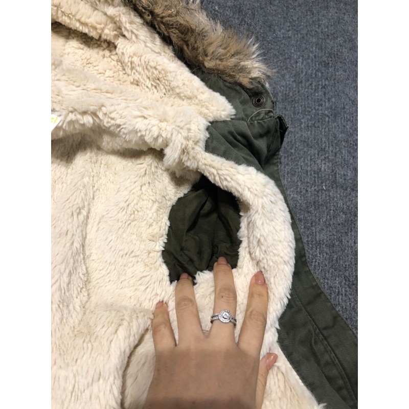 Áo khoác parka lót lông cho bé size 4-5y