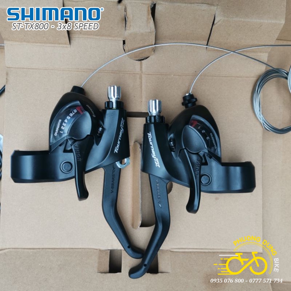 Groupset Mini 3 Món: Tay đề bấm xả, Sang đĩa, Củ đề xe đạp SHIMANO TX800 3x8 Speed