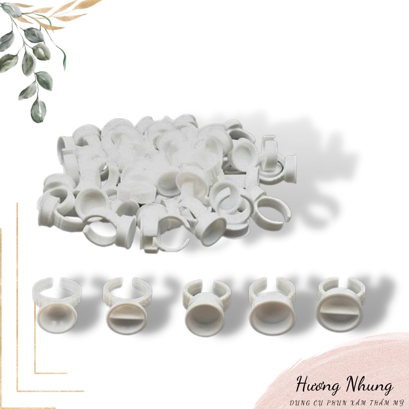 Nhẫn đựng mực phun xăm, túi 100 chiếc